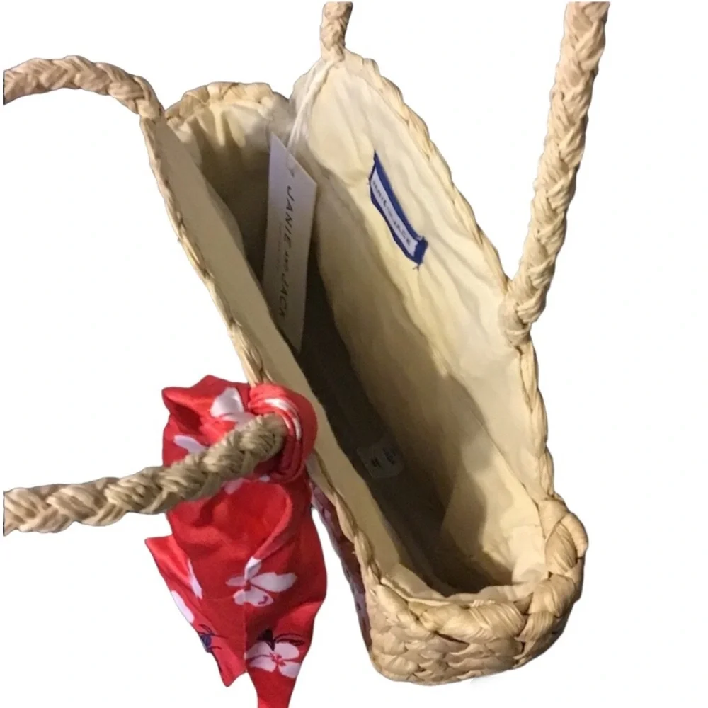 Janie and Jack Straw Circle Bag with Tie Scarf